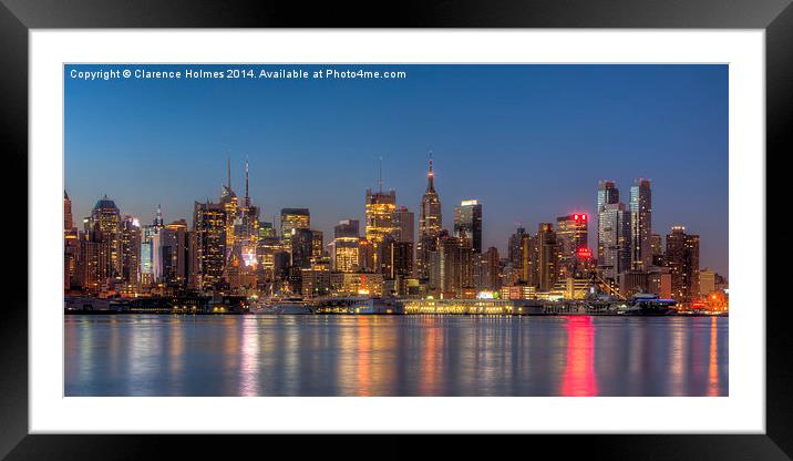 New York City Skyline Morning Twilight XVII Framed Mounted Print by Clarence Holmes