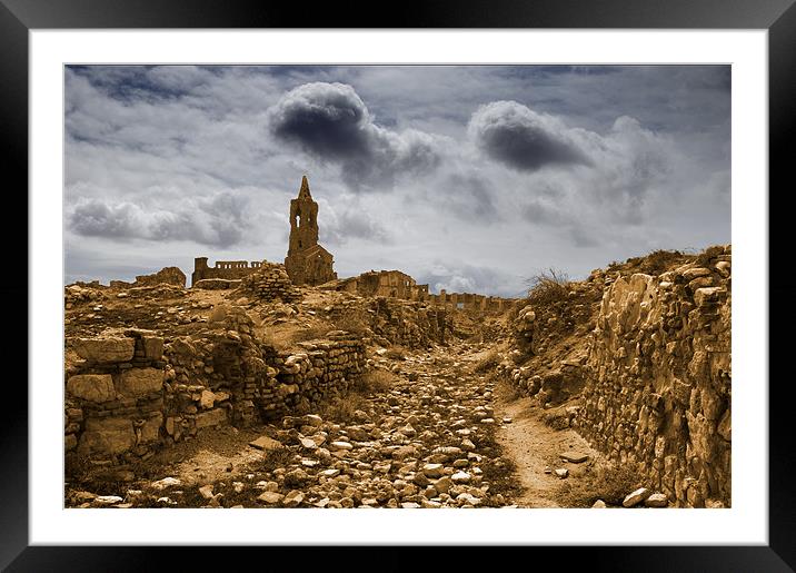 Belchite ruins. Spain Framed Mounted Print by Josep M Peñalver