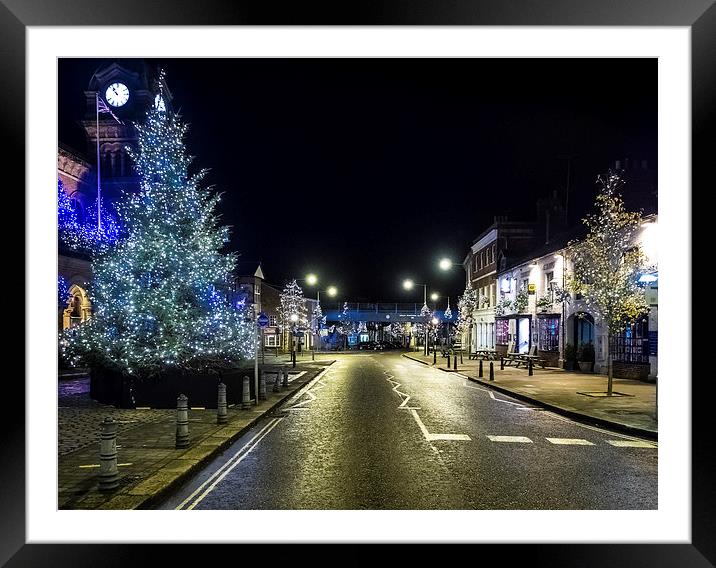 High Street at Christmas, Hungerford, Berkshire, E Framed Mounted Print by Mark Llewellyn