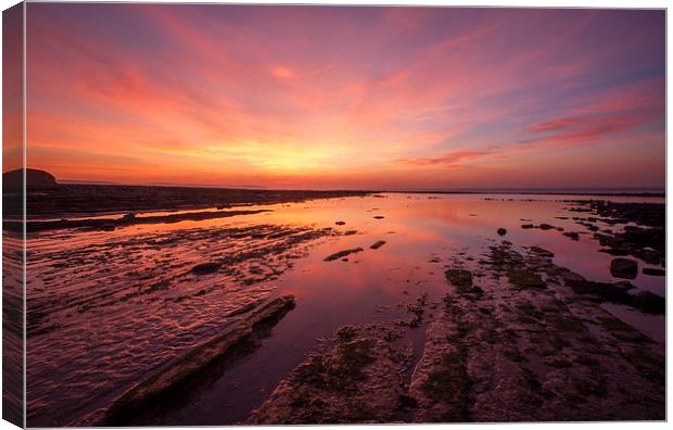 A Lilstock Sunset Canvas Print by Nick Pound