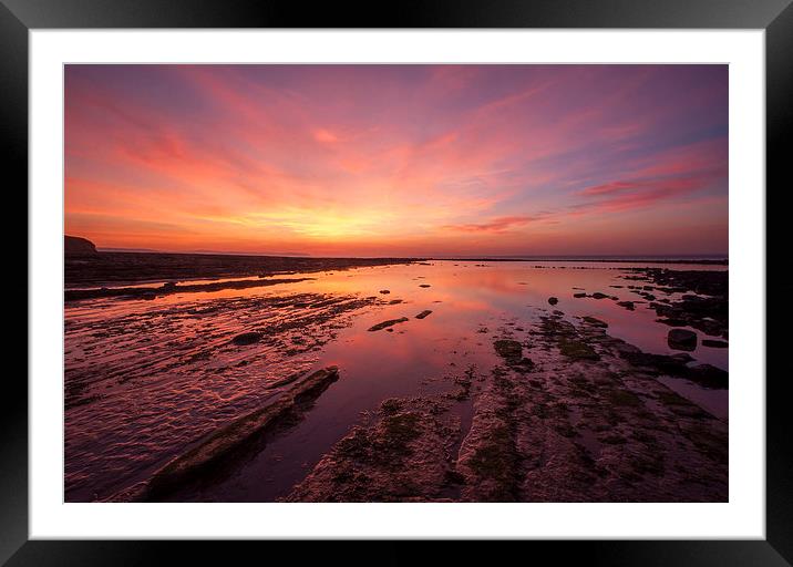 A Lilstock Sunset Framed Mounted Print by Nick Pound