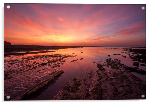 A Lilstock Sunset Acrylic by Nick Pound
