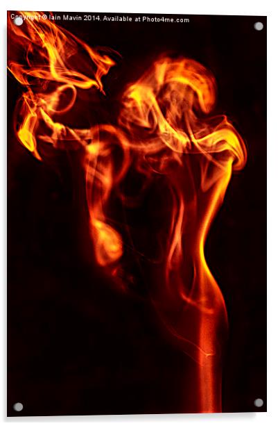  Smoke lady with Scarf  Acrylic by Iain Mavin