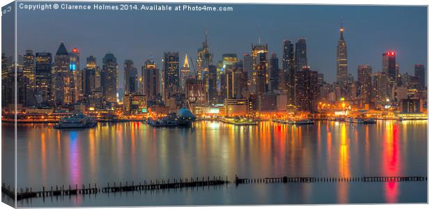 New York City Skyline Morning Twilight XII Canvas Print by Clarence Holmes