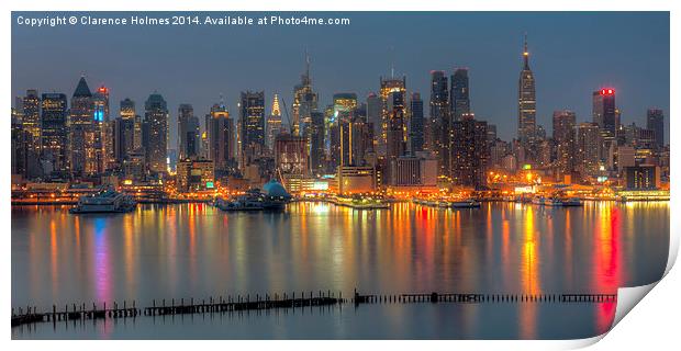 New York City Skyline Morning Twilight XII Print by Clarence Holmes