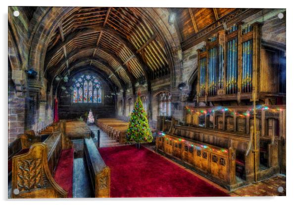 Christmas Church Service  Acrylic by Ian Mitchell