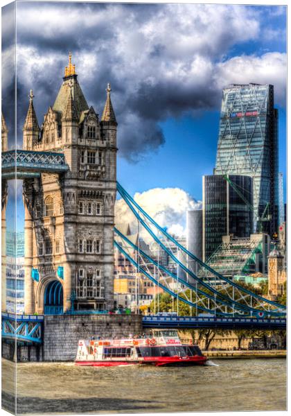 Tower Bridge and the City Canvas Print by David Pyatt