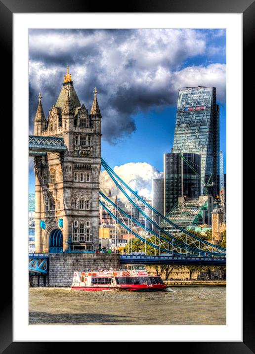 Tower Bridge and the City Framed Mounted Print by David Pyatt