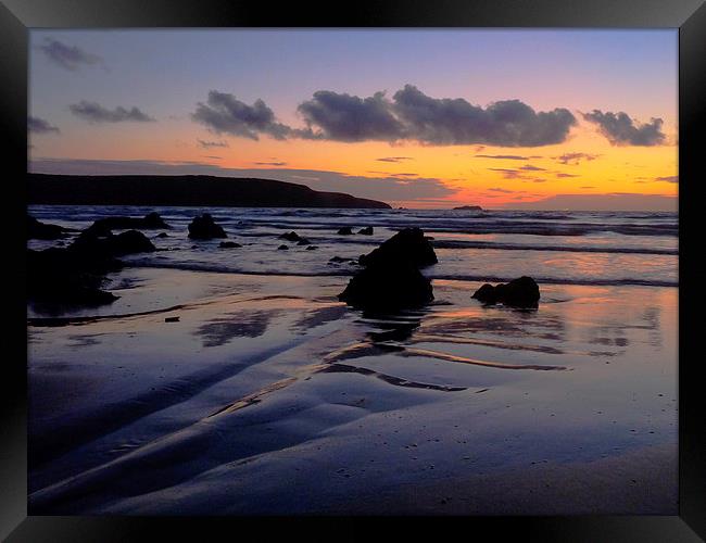  Broadhaven Sunset Framed Print by Wendy Williams CPAGB