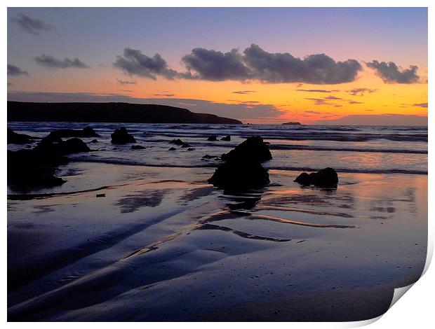  Broadhaven Sunset Print by Wendy Williams CPAGB