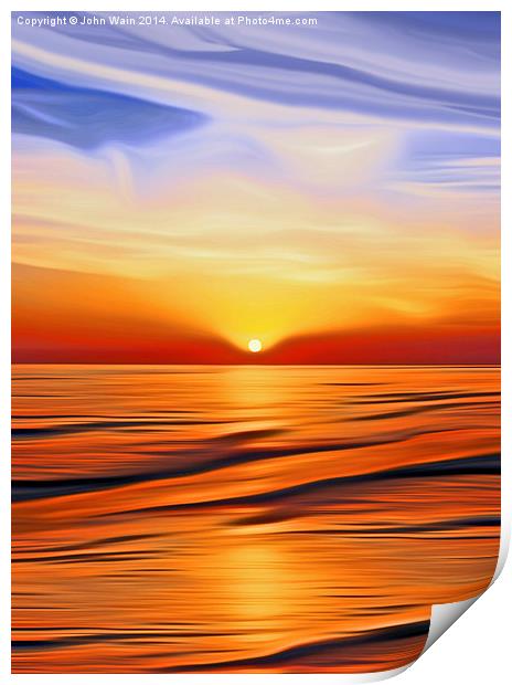 Irish Sea Sunset Print by John Wain