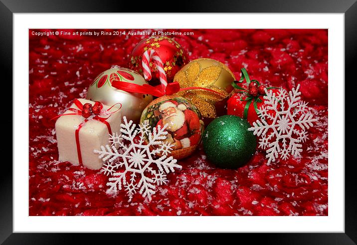  Merry Christmas Framed Mounted Print by Fine art by Rina