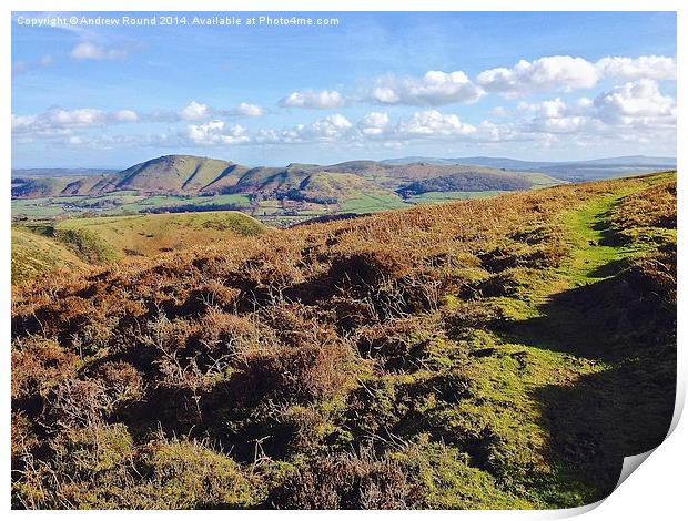  Caer Caradoc from Long Mynd Print by Andrew Round