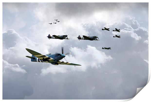 Spitfire Gathering  Print by J Biggadike