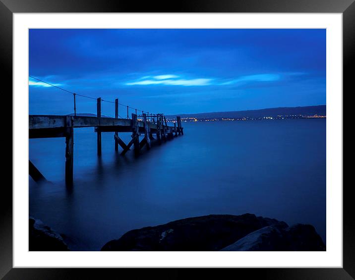  Dusk Overlooking Belfast Lough Ireland Framed Mounted Print by Chris Curry
