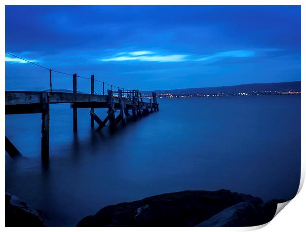  Dusk Overlooking Belfast Lough Ireland Print by Chris Curry