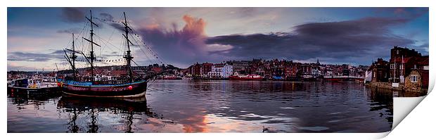  Whitby Town Panoramic Print by Dave Hudspeth Landscape Photography