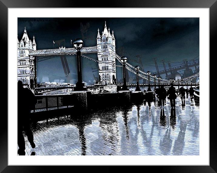  Tower Bridge on a rainy day Framed Mounted Print by sylvia scotting
