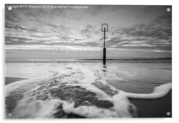  Branksome Black and White Acrylic by Phil Wareham