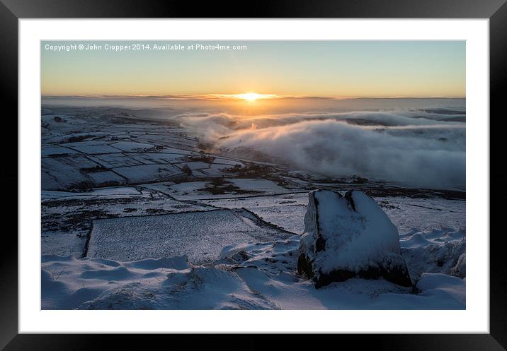  Axe Edge Winter Sunrise Framed Mounted Print by John Cropper