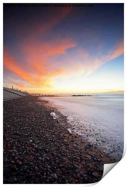  Fylde Coast Sunset Print by Jason Connolly