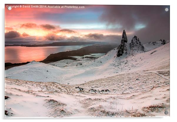  Sunrise at the the old man of Storr Acrylic by David Smith