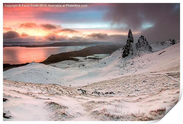  Sunrise at the the old man of Storr Print by David Smith