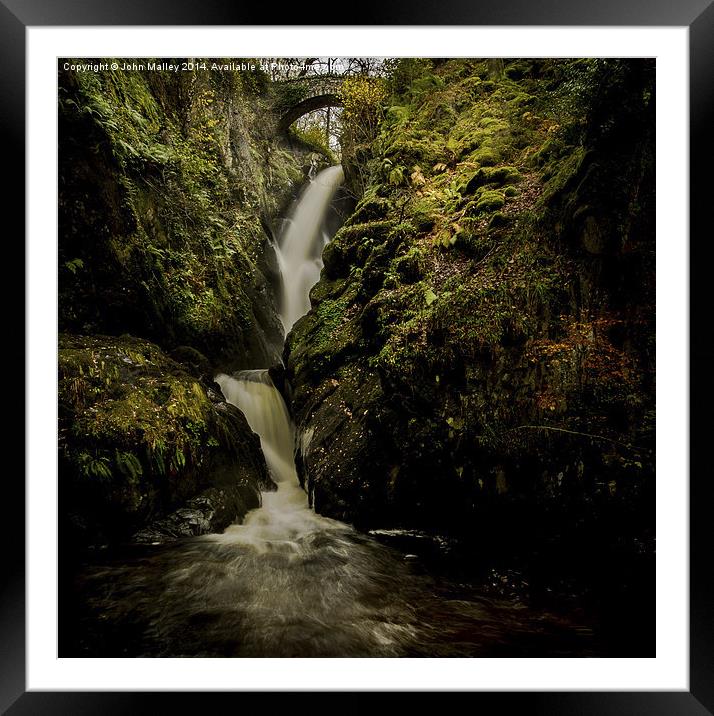  Aira Force Waterfall Framed Mounted Print by John Malley