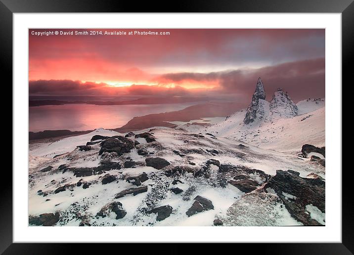 Sunrise at the old man of Storr Framed Mounted Print by David Smith