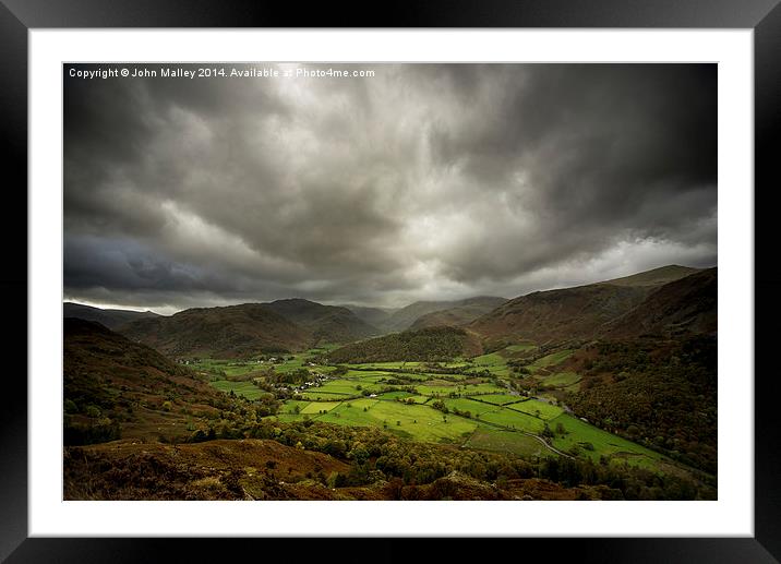  Borrowdale in the English Lake District Framed Mounted Print by John Malley