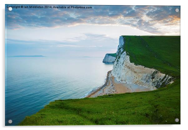 View across to Bats Head Acrylic by Ian Middleton