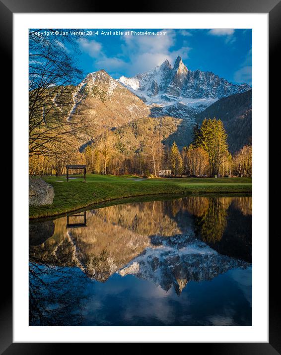  Les Drus Reflection Framed Mounted Print by Jan Venter