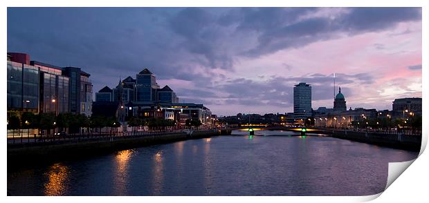  Looking across theLiffey. Print by Alan Whyte