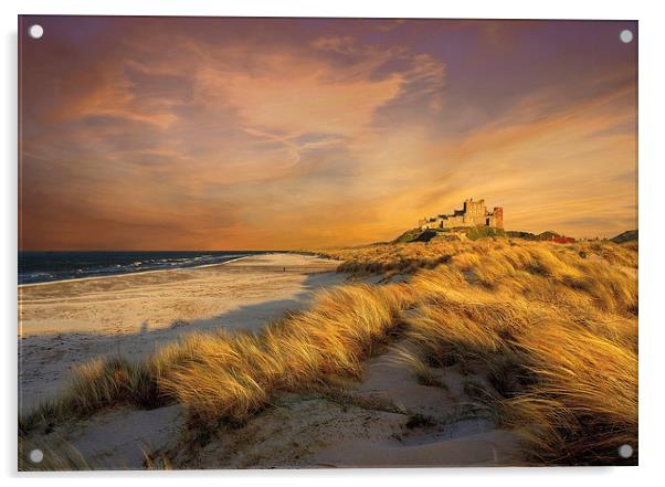  Bamburgh Castle Acrylic by IAN SUFFIELD