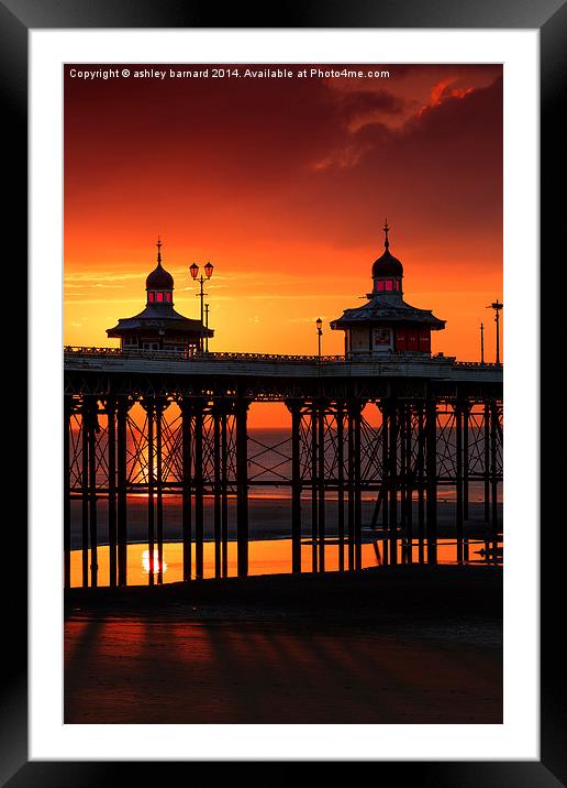  Blackpool Sunset Framed Mounted Print by ashley barnard