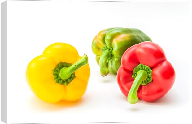 Mixed Peppers 1 Canvas Print by Steve Purnell