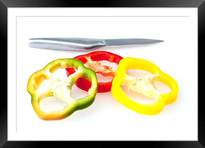 Mixed Peppers 4 Framed Mounted Print by Steve Purnell