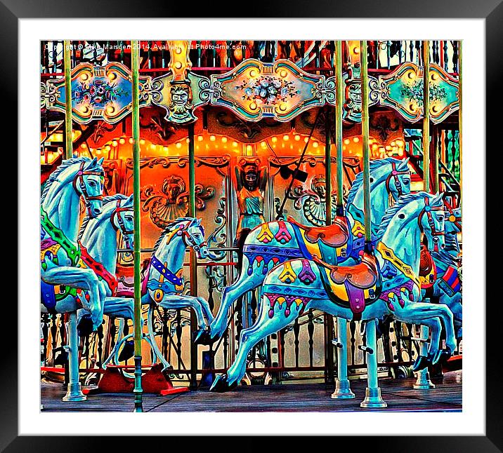 Carousel Horses Framed Mounted Print by Mike Marsden