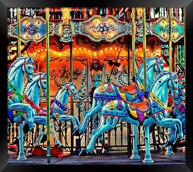 Carousel Horses Framed Print by Mike Marsden