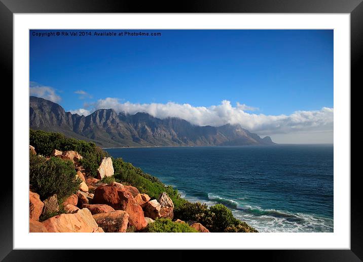  Mountains - South African Coast line Framed Mounted Print by Rik Val