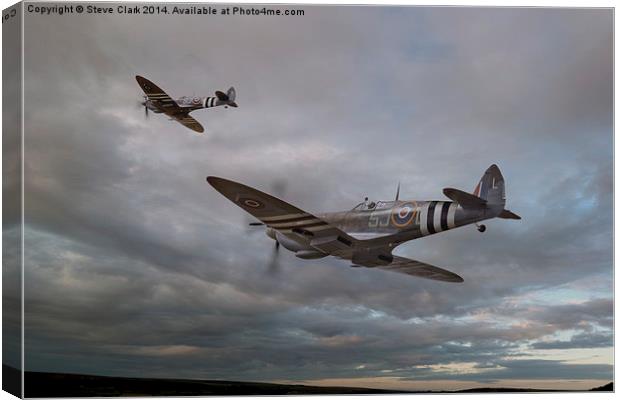  126 Squadron Spitfires Canvas Print by Steve H Clark