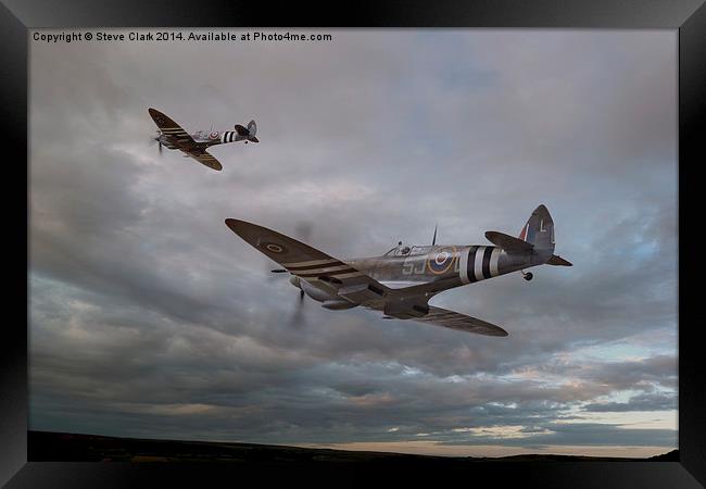  126 Squadron Spitfires Framed Print by Steve H Clark