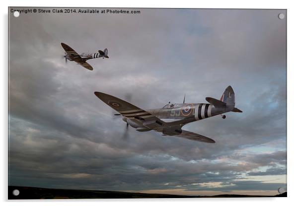  126 Squadron Spitfires Acrylic by Steve H Clark
