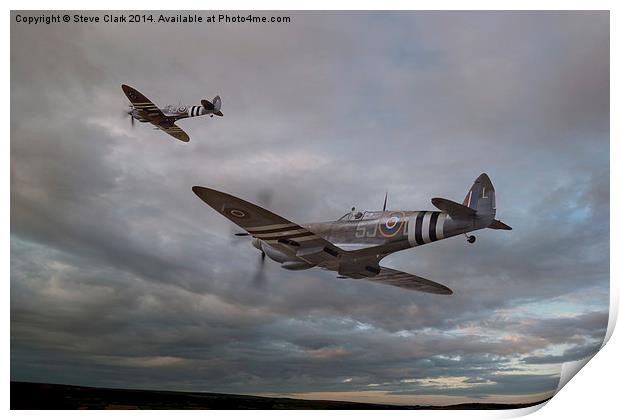  126 Squadron Spitfires Print by Steve H Clark