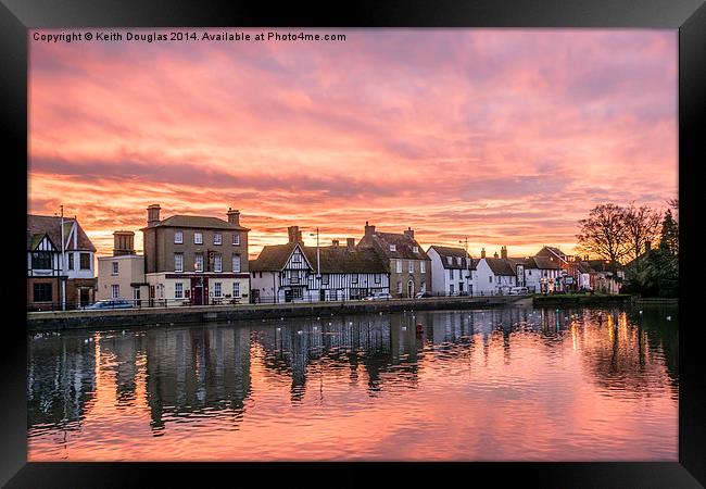 Sunrise on the Causeway, Godmanchester Framed Print by Keith Douglas