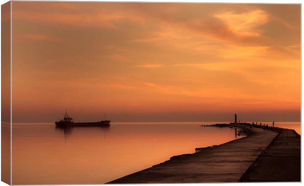  Pier at sunset! Canvas Print by Inguna Plume