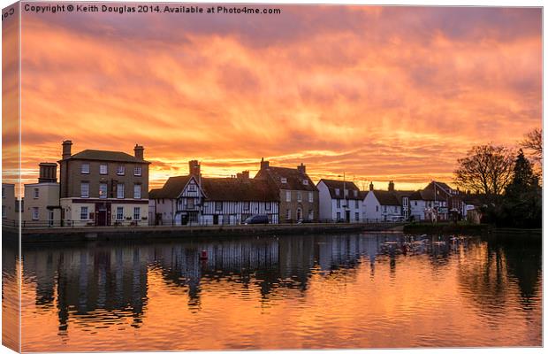 Godmanchester December Sunrise Canvas Print by Keith Douglas