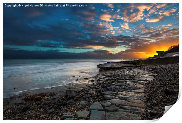 Slipway Sunset Print by Wight Landscapes