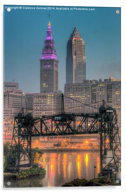 Cleveland Skyline I Acrylic by Clarence Holmes