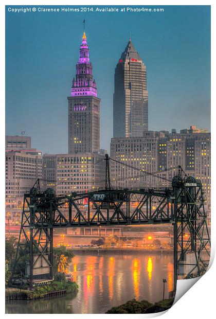 Cleveland Skyline I Print by Clarence Holmes